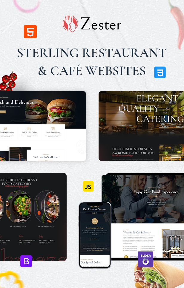 Zester Restaurant and Cafe HTML5 Template