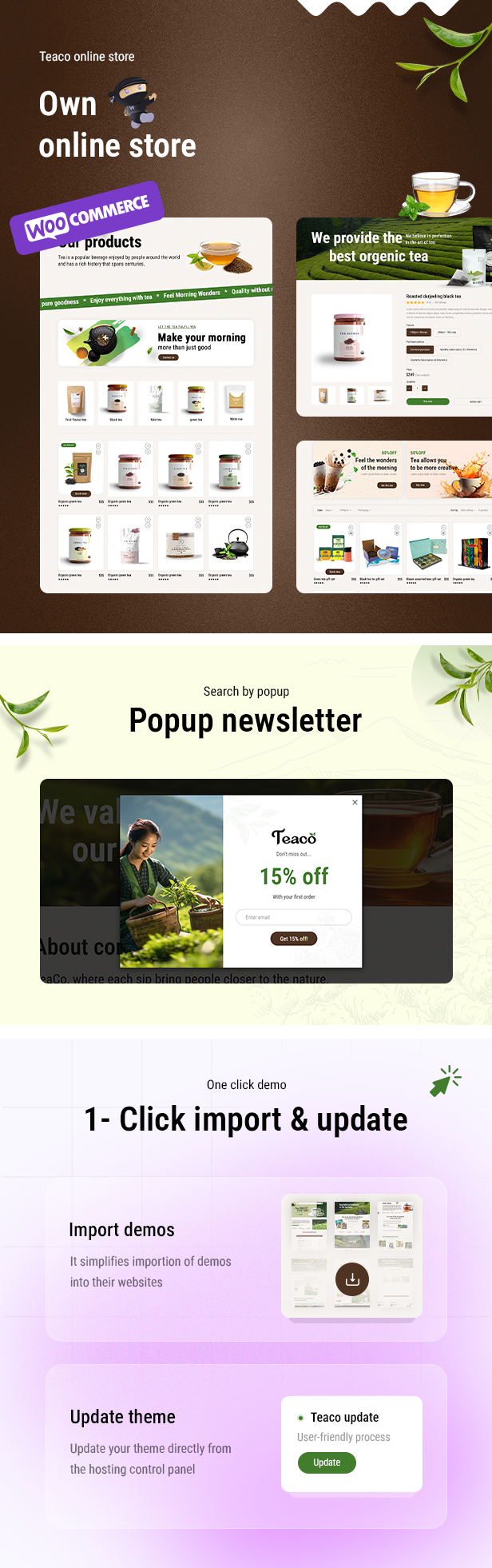 Tea Production Company & Organic Store WordPress Theme