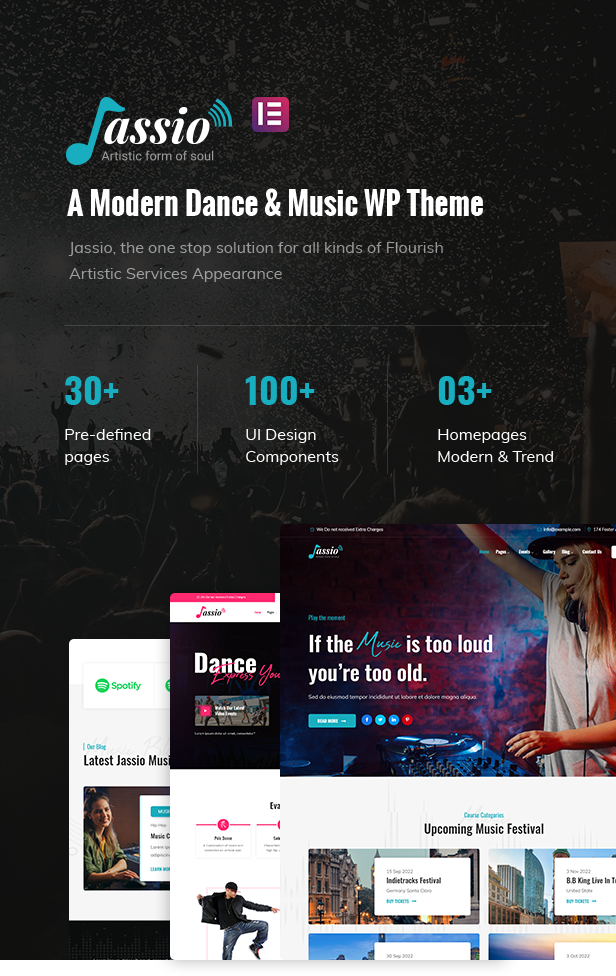 Jassio - A Modern Dance & Music WordPress Theme