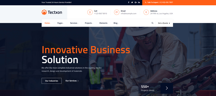 the best premium HTML template 2025, Tectxon - Industry & Factory HTML5 Template
