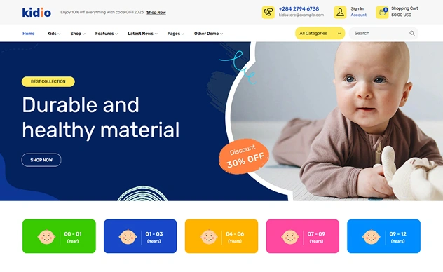 Kidio - Kids Store and Baby Shop Shopify Theme