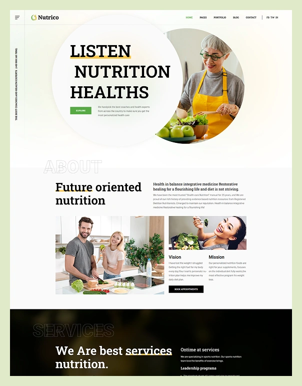 nutrico webflow 1 Nutrition Health Services Website Template