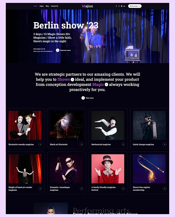 Magicians & Artists Webflow Template