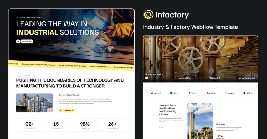 Popular Industry and Factory Website Webflow Template 2026