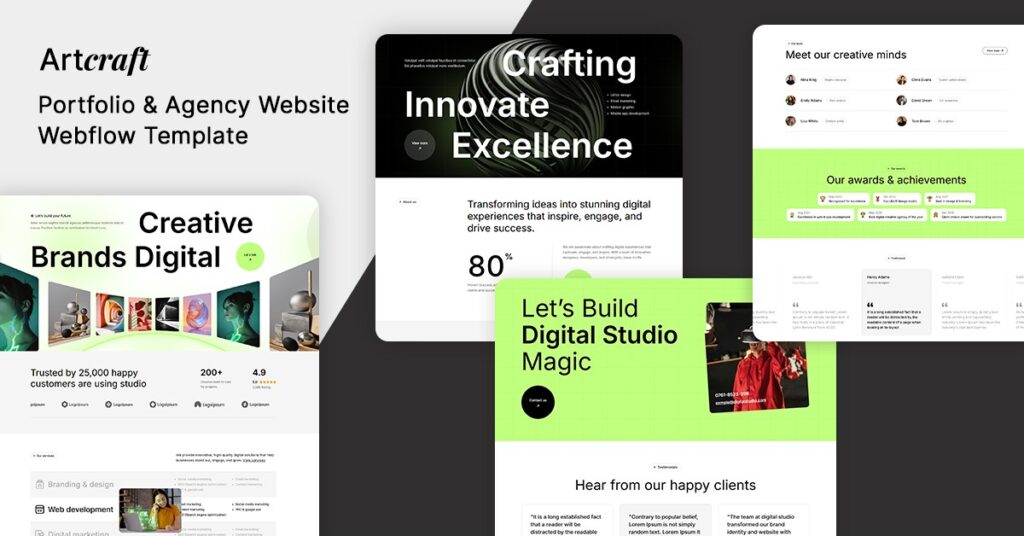 artcraft Artcraft- Digital Studio Website Webflow Template