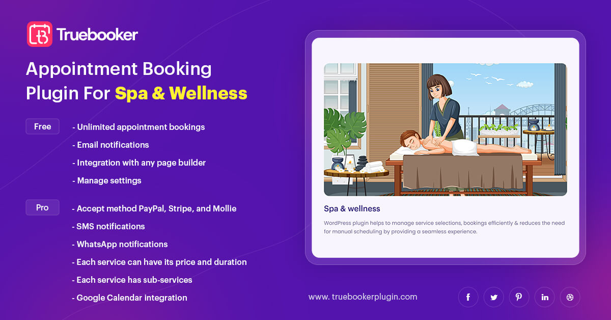 Spa and Wellness Website Booking Plugin