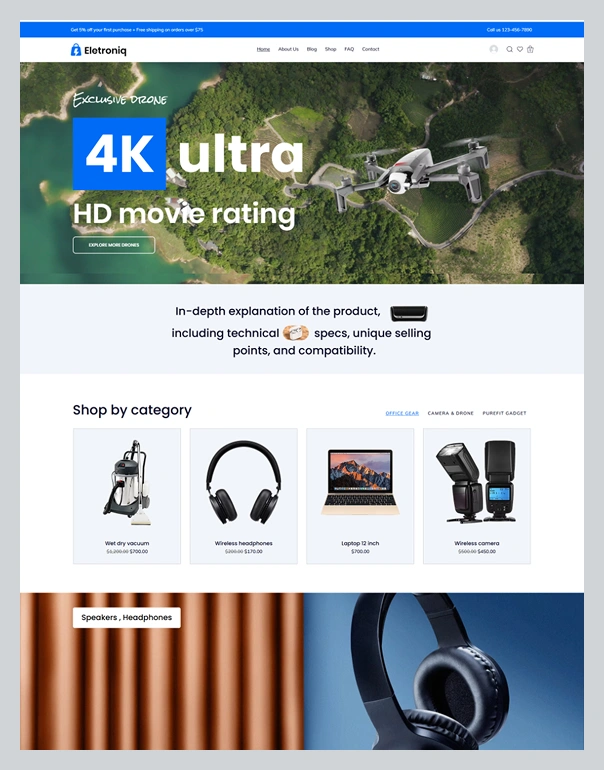 Electronics Store Website Wix Template