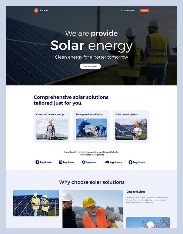 Solar and Renewable Energy Wix Template