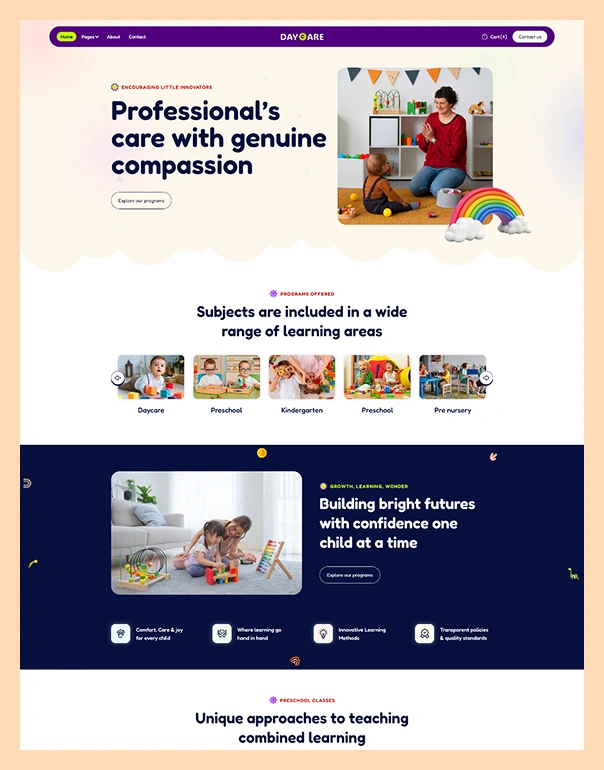 Childcare & Preschool Webflow Template