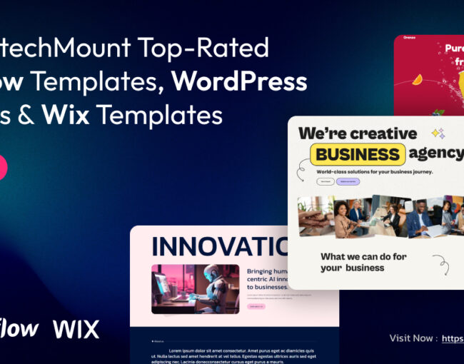 Wix, Webflow Template and WordPress Theme