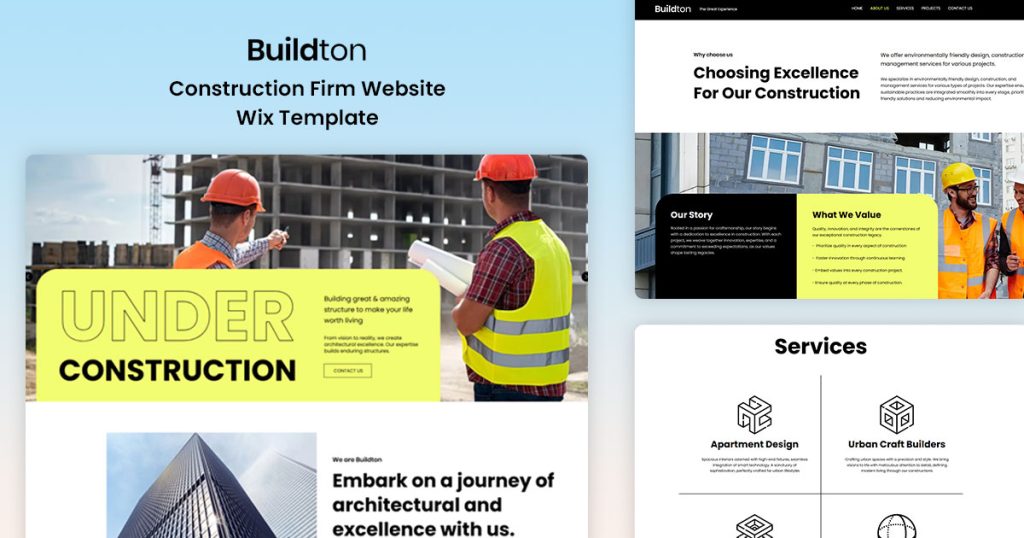 Buildton- Construction Website Wix Template