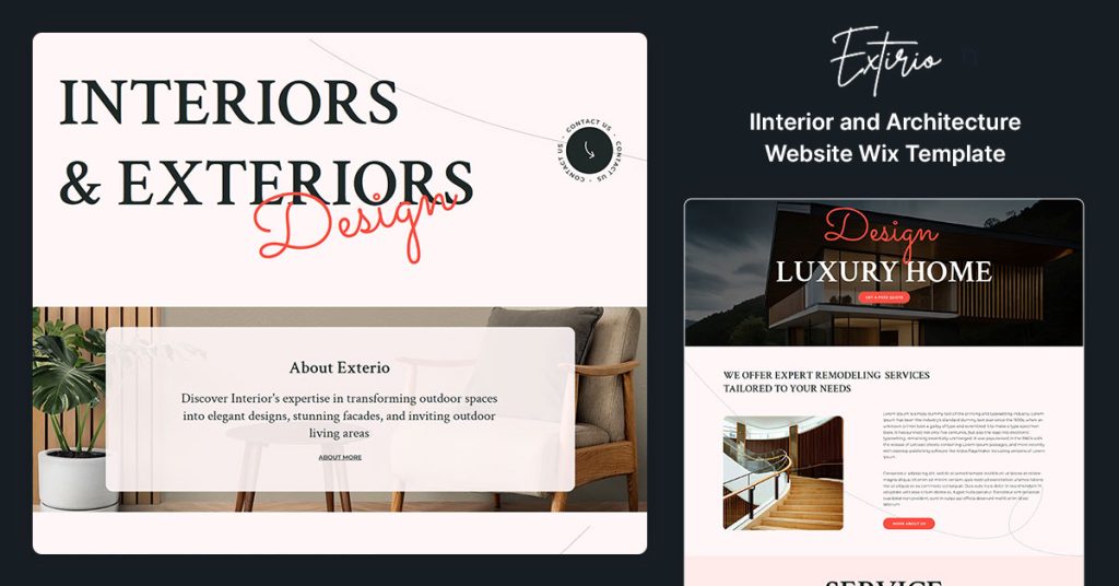 Extiria - Interior Design & Architecture Website Wix Template