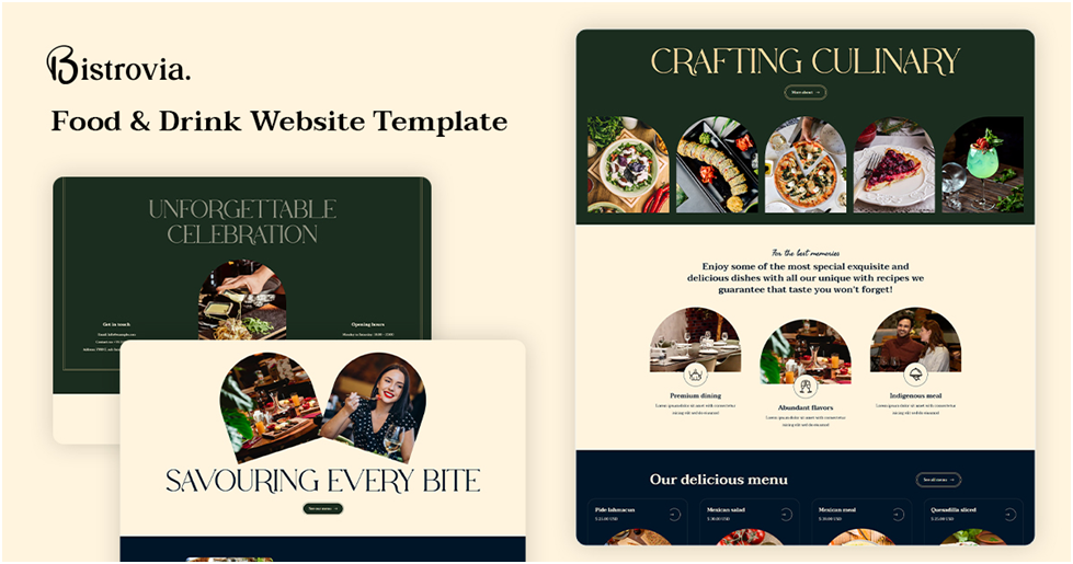 Bistrovia- Food & Drink Website Webflow Template
