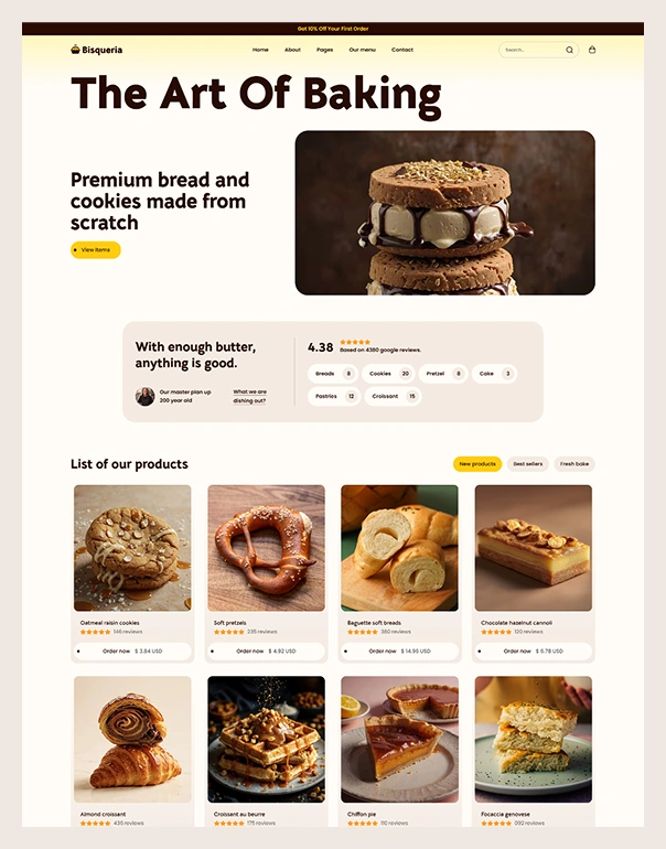 Drink and Food Website Webflow Template