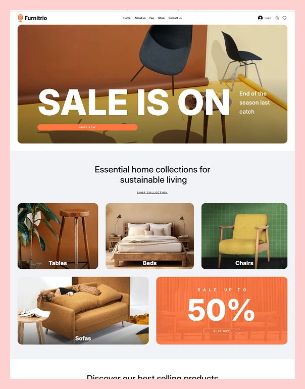 Furniture Store Website Wix Template