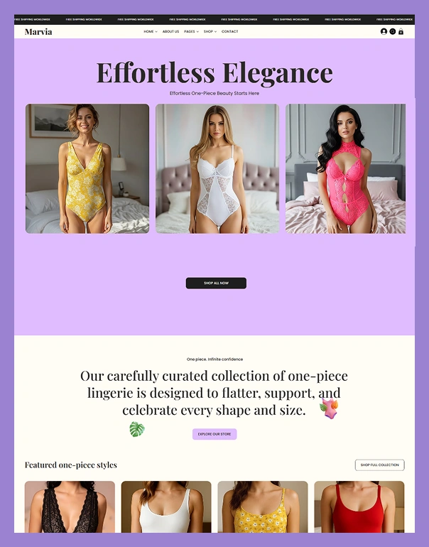 One Piece Fashion Website Wix Template