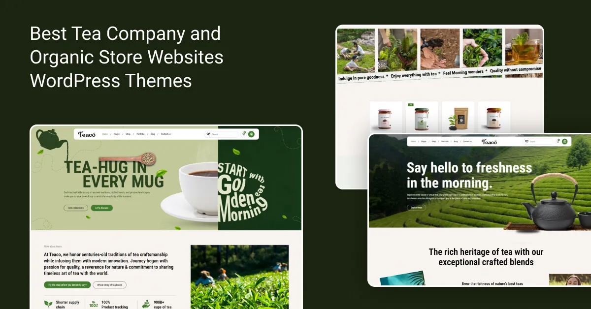 Tea Company and Organic Store Websites WordPress Themes