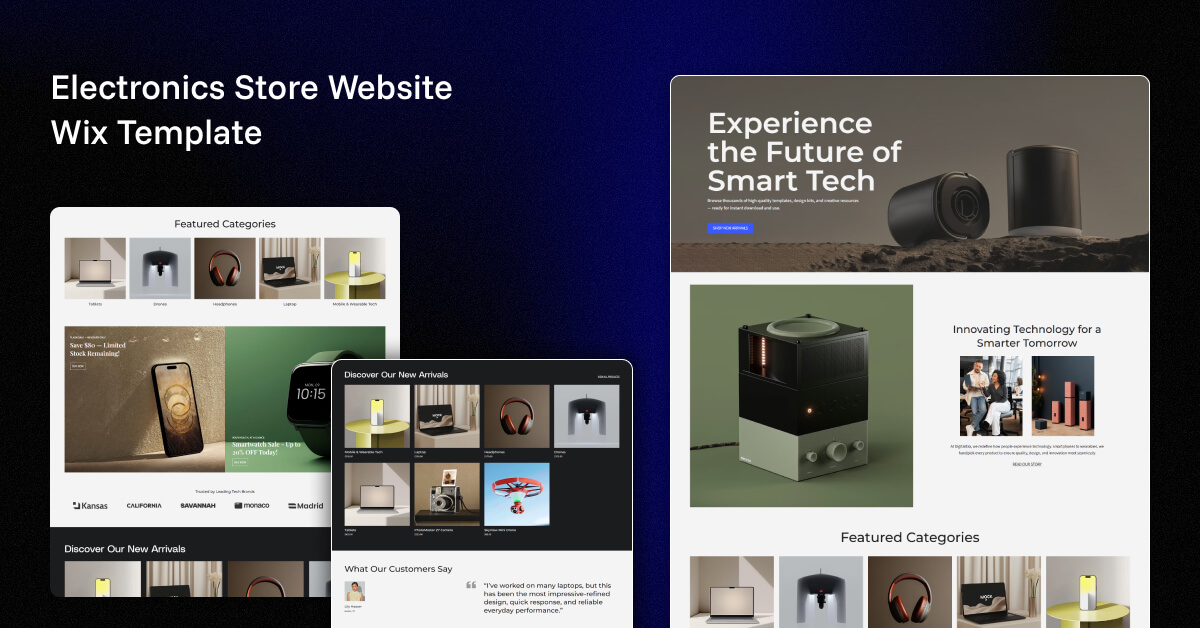 Electronics Store Website Wix Template
