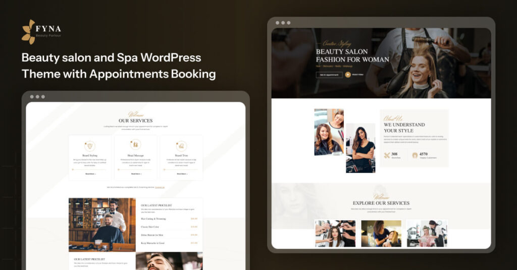 Fyna - Beauty salon and Spa WordPress Theme with Appointments Booking