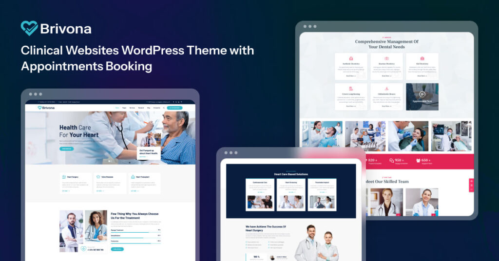 Brivona - Clinical Websites WordPress Theme with Appointments Booking