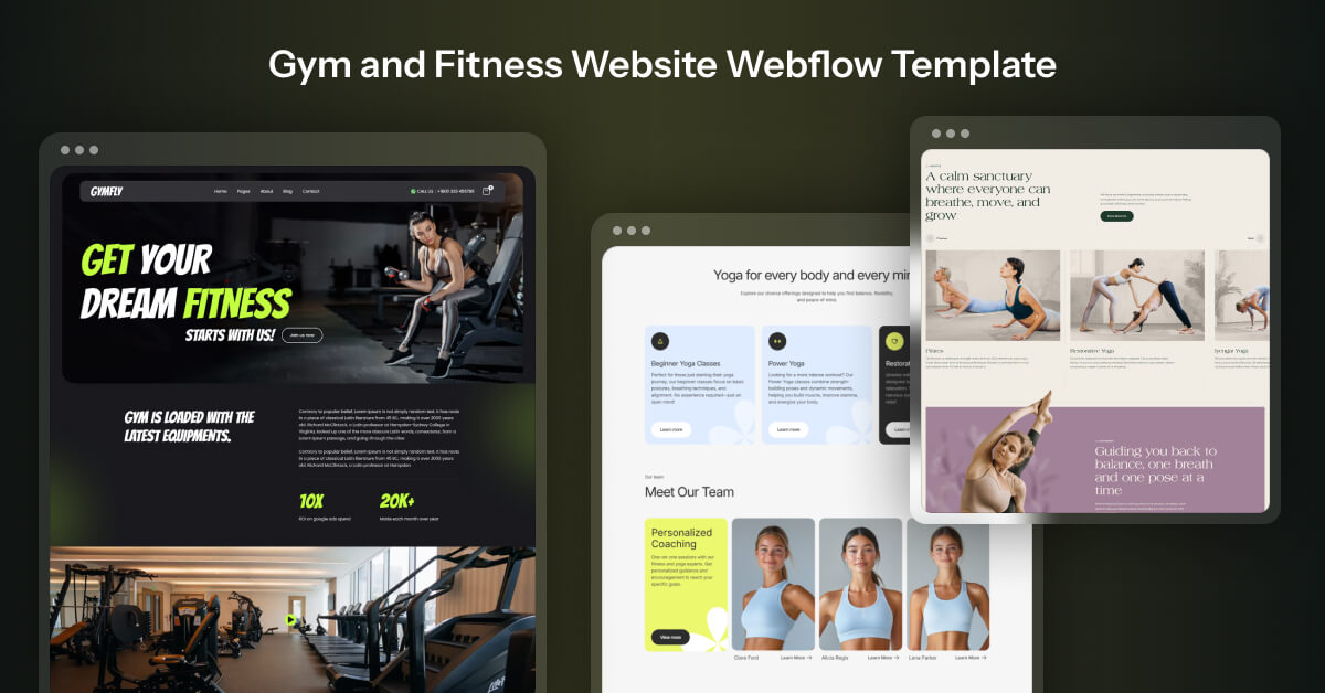 Gym and Fitness Website Webflow Template