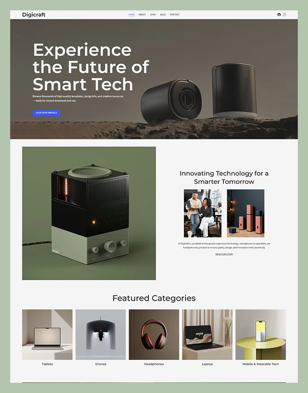 Electronics Store Website Wix Template.