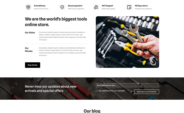 Tools Store Wix Template