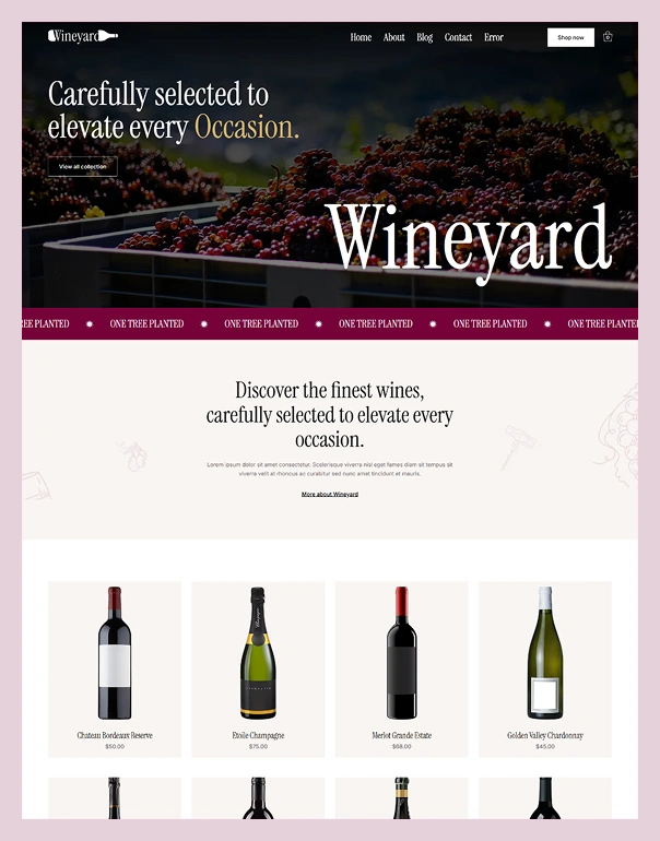 Winery Website Wix Template