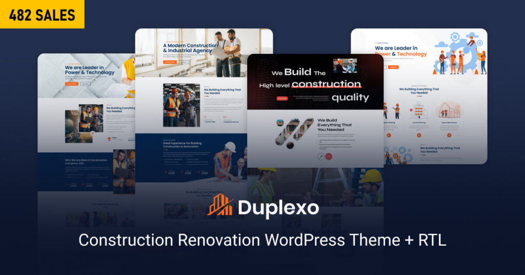 Duplexo – Construction Renovation WordPress Theme + RTL