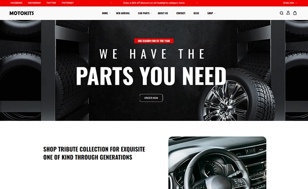 Motokits- Auto Parts & Services Creative Shopify Theme