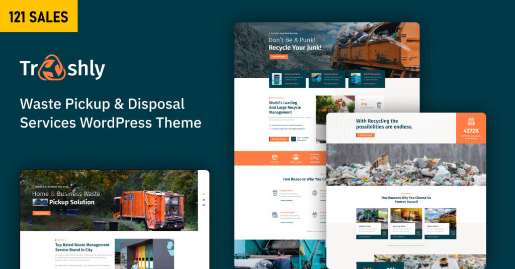 Trashly - Waste Pickup & Disposal Services WordPress Theme