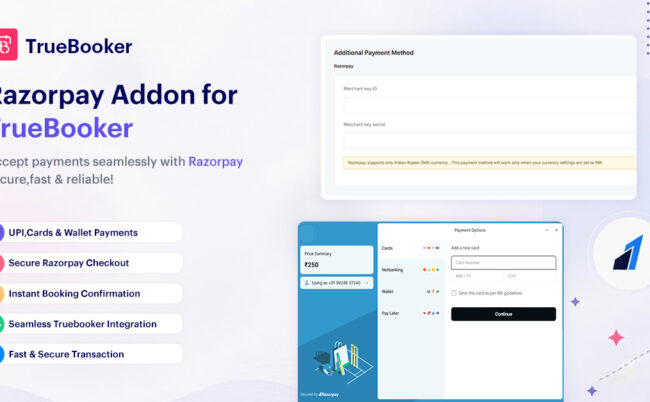 Razorpay Payment Gateway Addon For TrueBooker