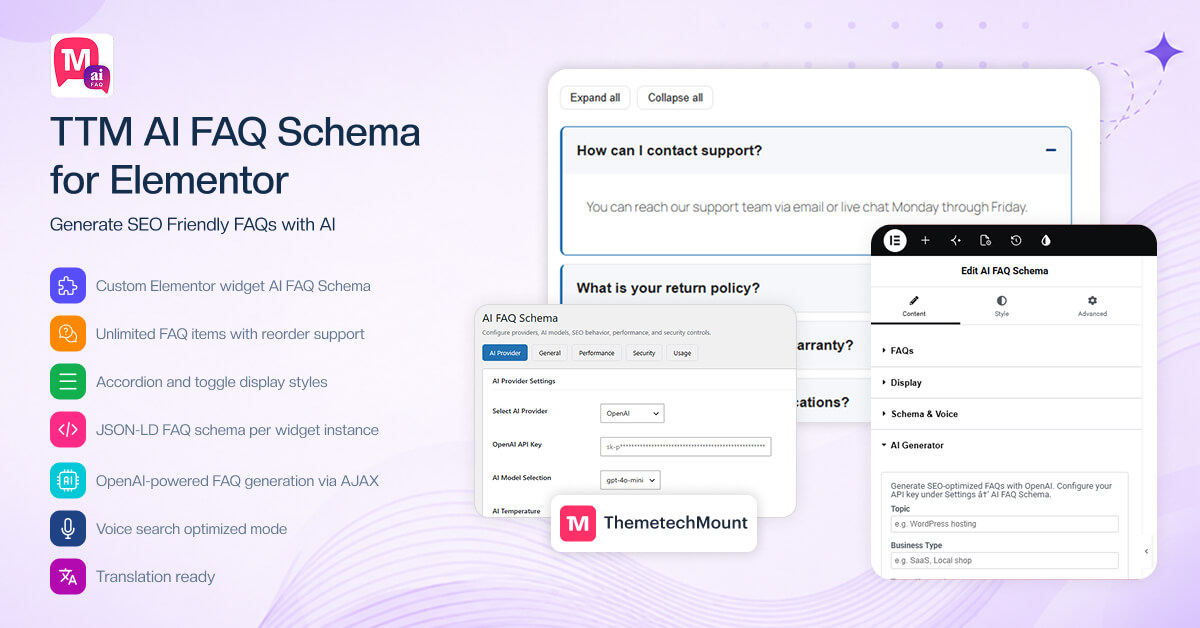 TTM AI FAQ Schema for Elementor