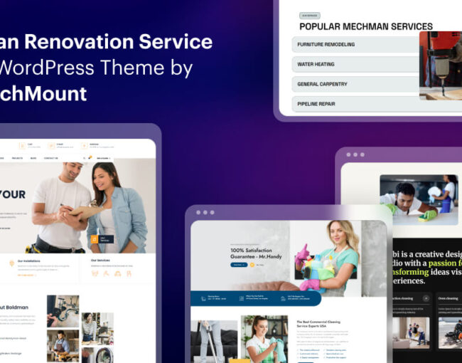 Handyman Renovation Service Website WordPress Theme by ThemetechMount
