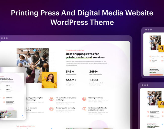 Printing Press and Digital Media Website WordPress Theme