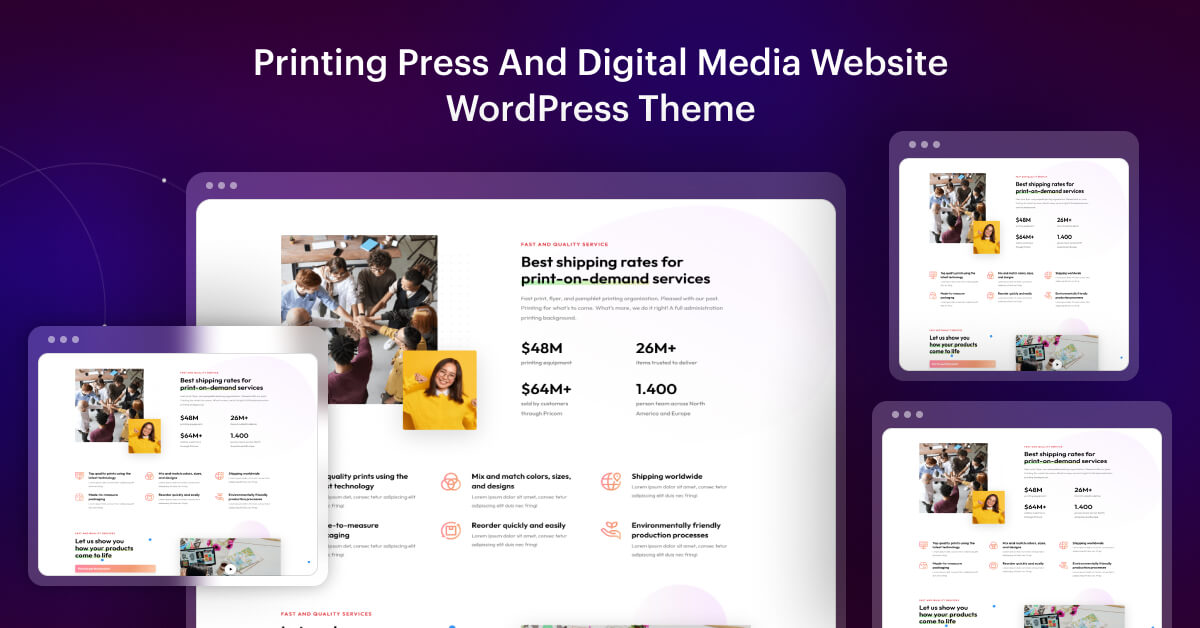 Printing Press and Digital Media Website WordPress Theme