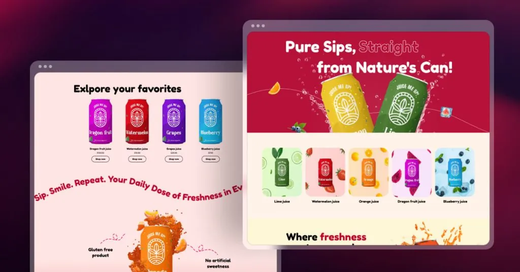 Soft Drink Beverage Store Website Wix Template