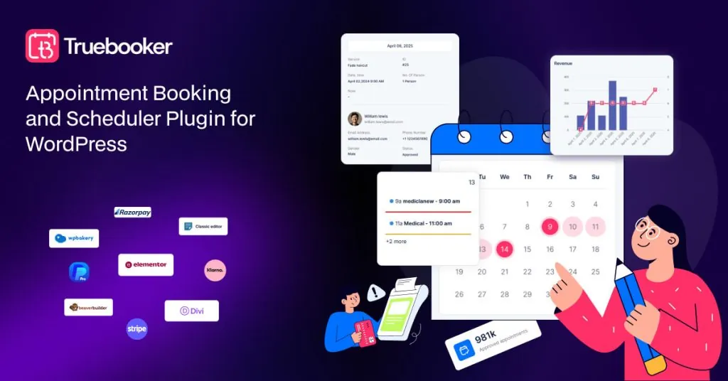 TrueBooker- Appointment Booking and Scheduler Plugin for WordPress