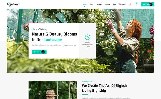 Agriland- Landscape Gardening WordPress Theme