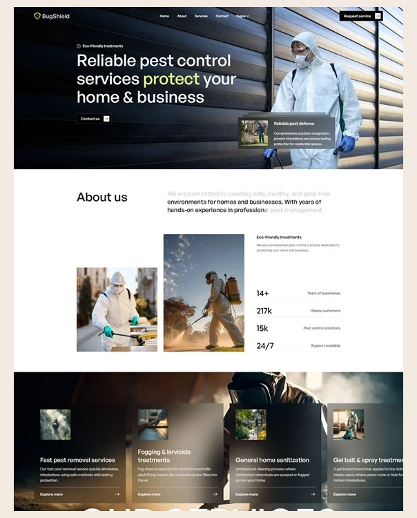 Pest Control Service Website Webflow Template