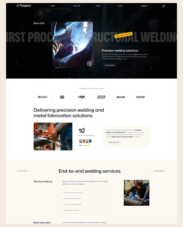 Welding Website Webflow Template