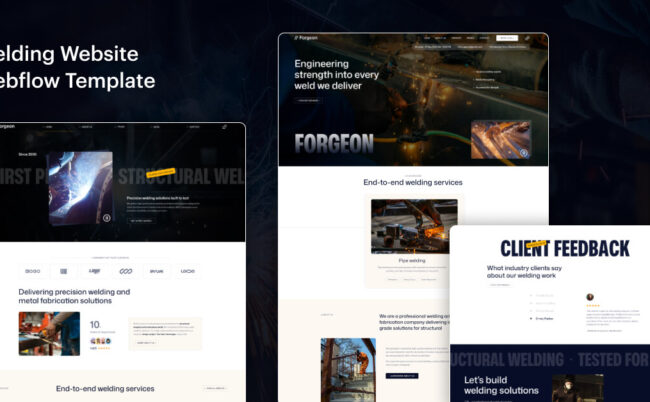 Welding Business Website Webflow Template 2026.