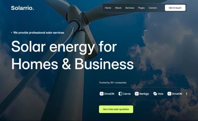 Solarrio · Solar Energy Website Framer Template