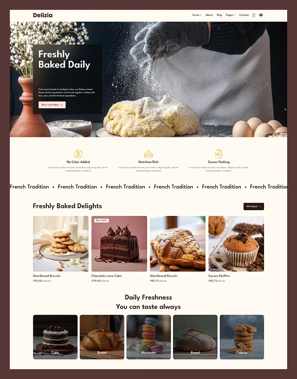 Bakeries & Dessert Brands Website Wix Template
