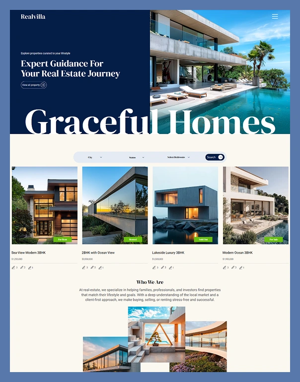 Realvilla Real Estate Website Wix Template