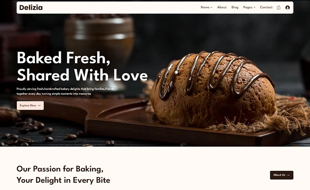 Delizia- Bakeries & Dessert Brands Website Wix template