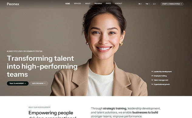 Peonex Webflow Template Banner