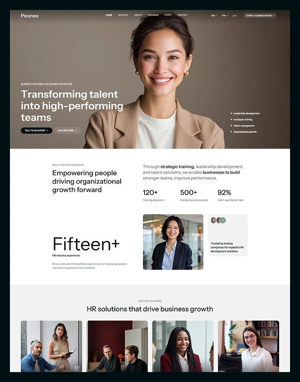 Peonex Webflow Template Banner