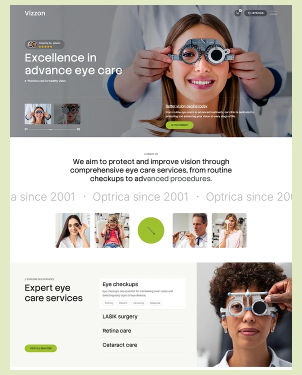 Vizzon- Optician Website Webflow Template.