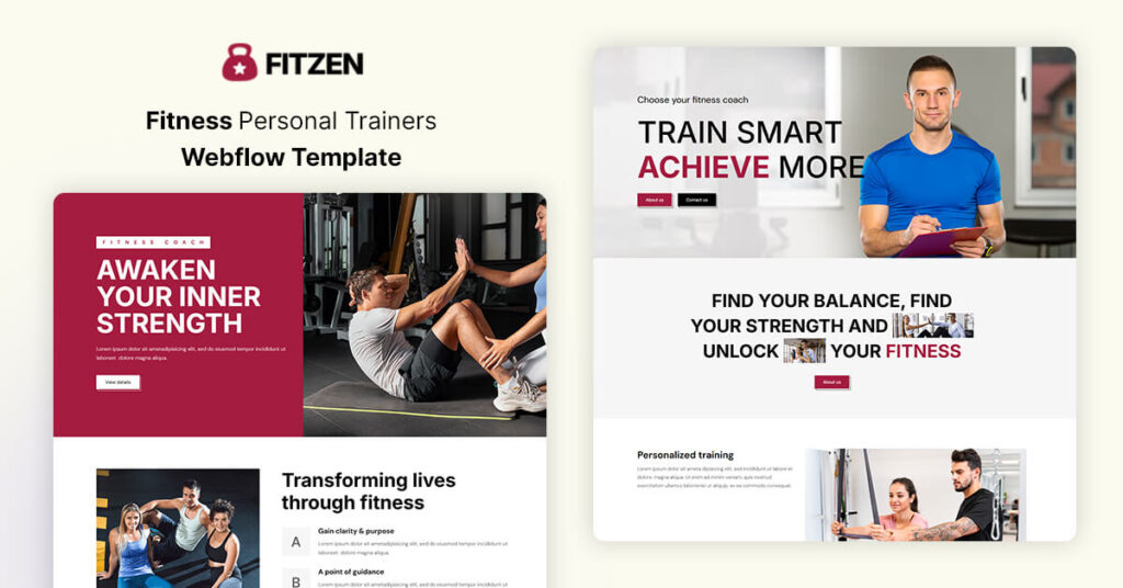 Fitzen- Fitness Personal Trainers Website Webflow Template